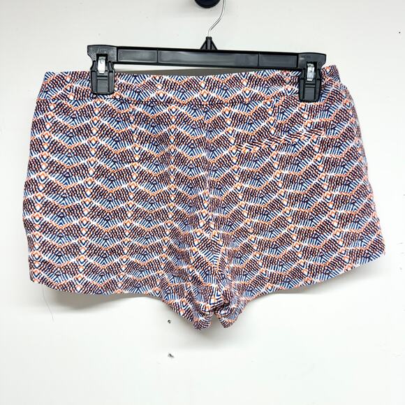 JOIE Women Orange & Blue Merci Printed Linen & Silk Blend Mini Shorts Size 4 - Picture 4 of 4